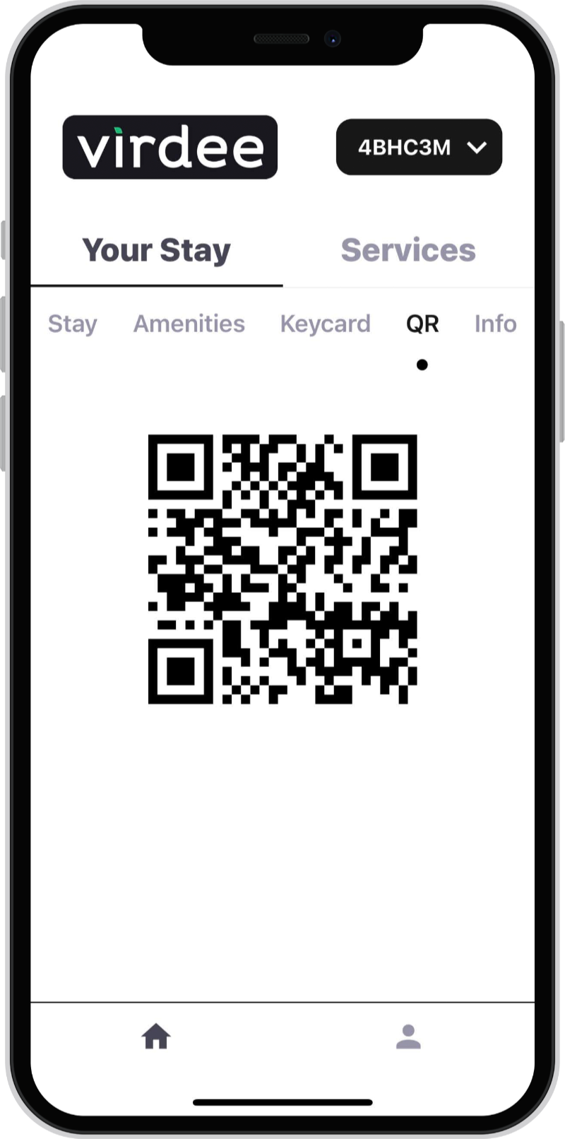 Virdee QR used at Check-in with the kiosk to continue the check-in process